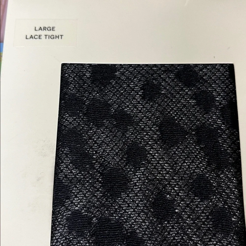 Anthropologie Black Daisy Tights Size Large